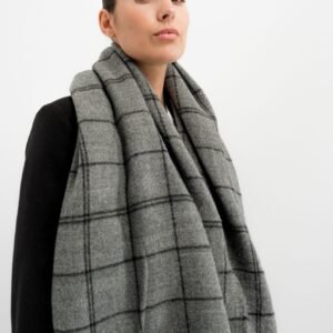 Bufanda gris cuadros-81404
