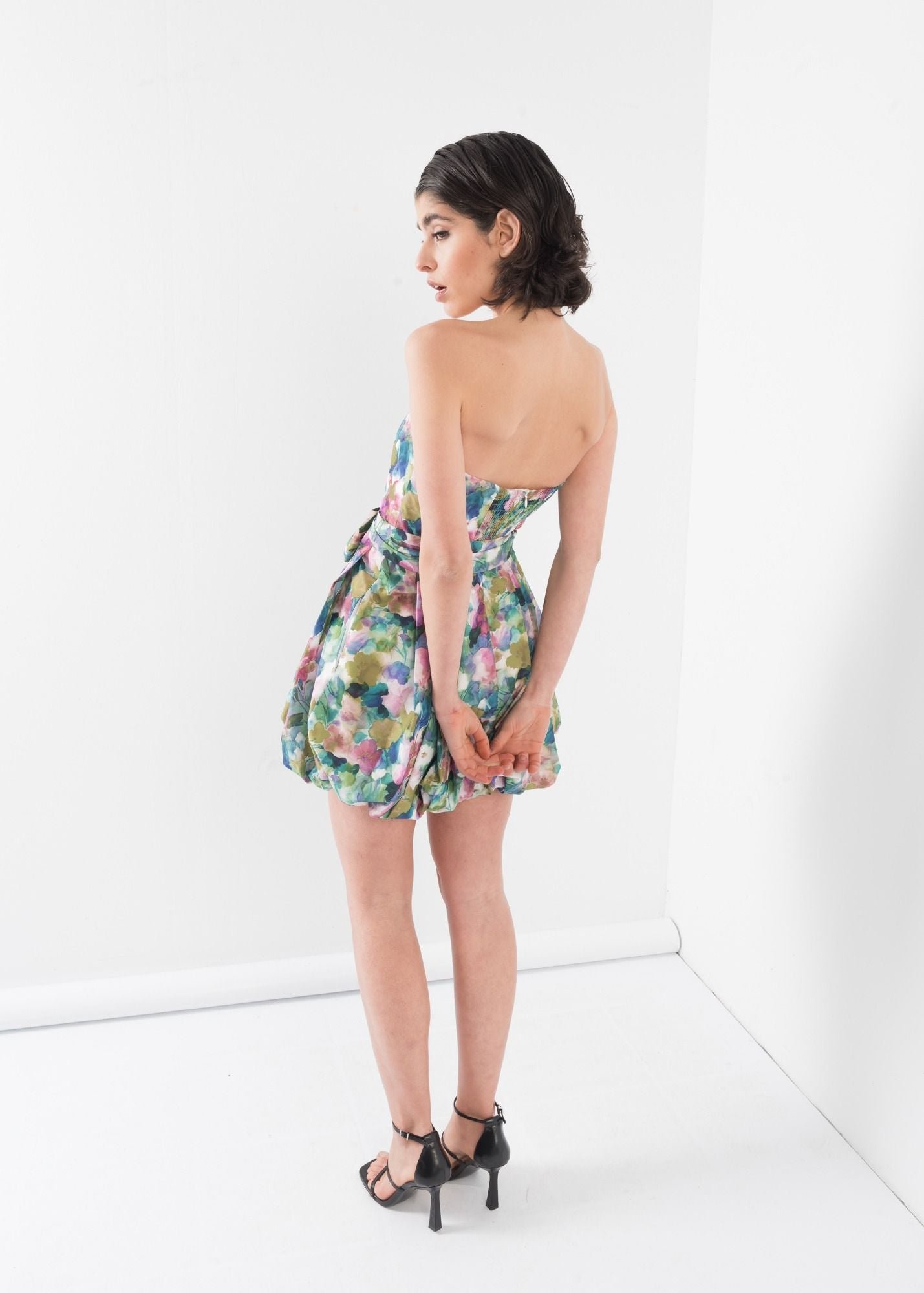 VESTIDO TAFETA FLORES - Imagen 4