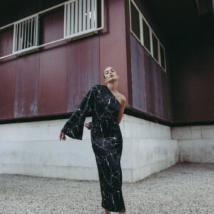 VESTIDO MIDI ASIMETRICO