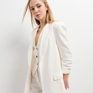 BLAZER DETALLE FRUNCE CON LINO