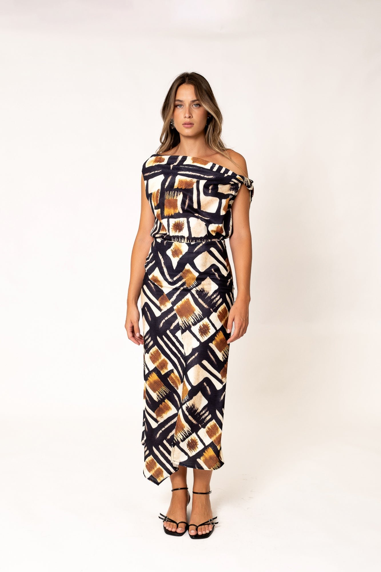 FALDA MIDI ESTAMPADA