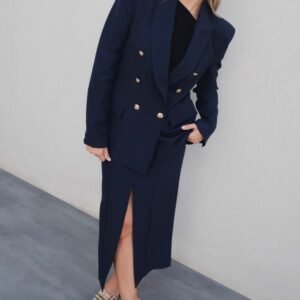 BLAZER CRUZADA BOTONES DORADOS