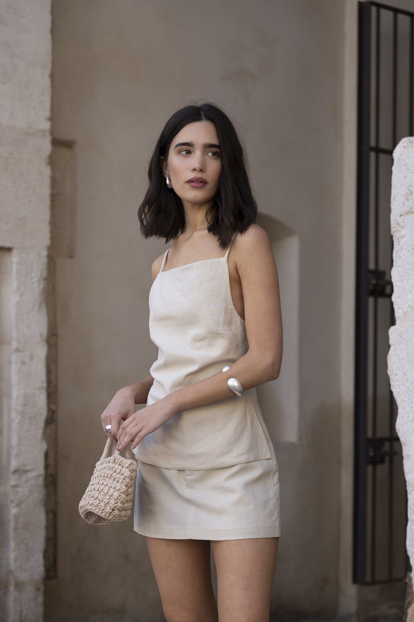 FALDA MINI CON LINO - Imagen 4