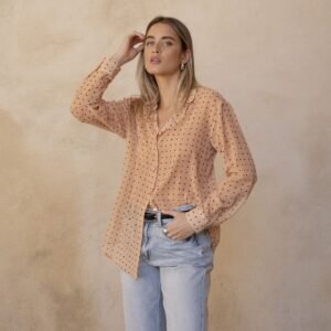 CAMISA ESTAMPADA SEMITRANSPARENTE