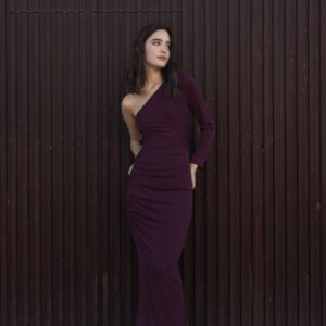 VESTIDO MIDI ASIMETRICO