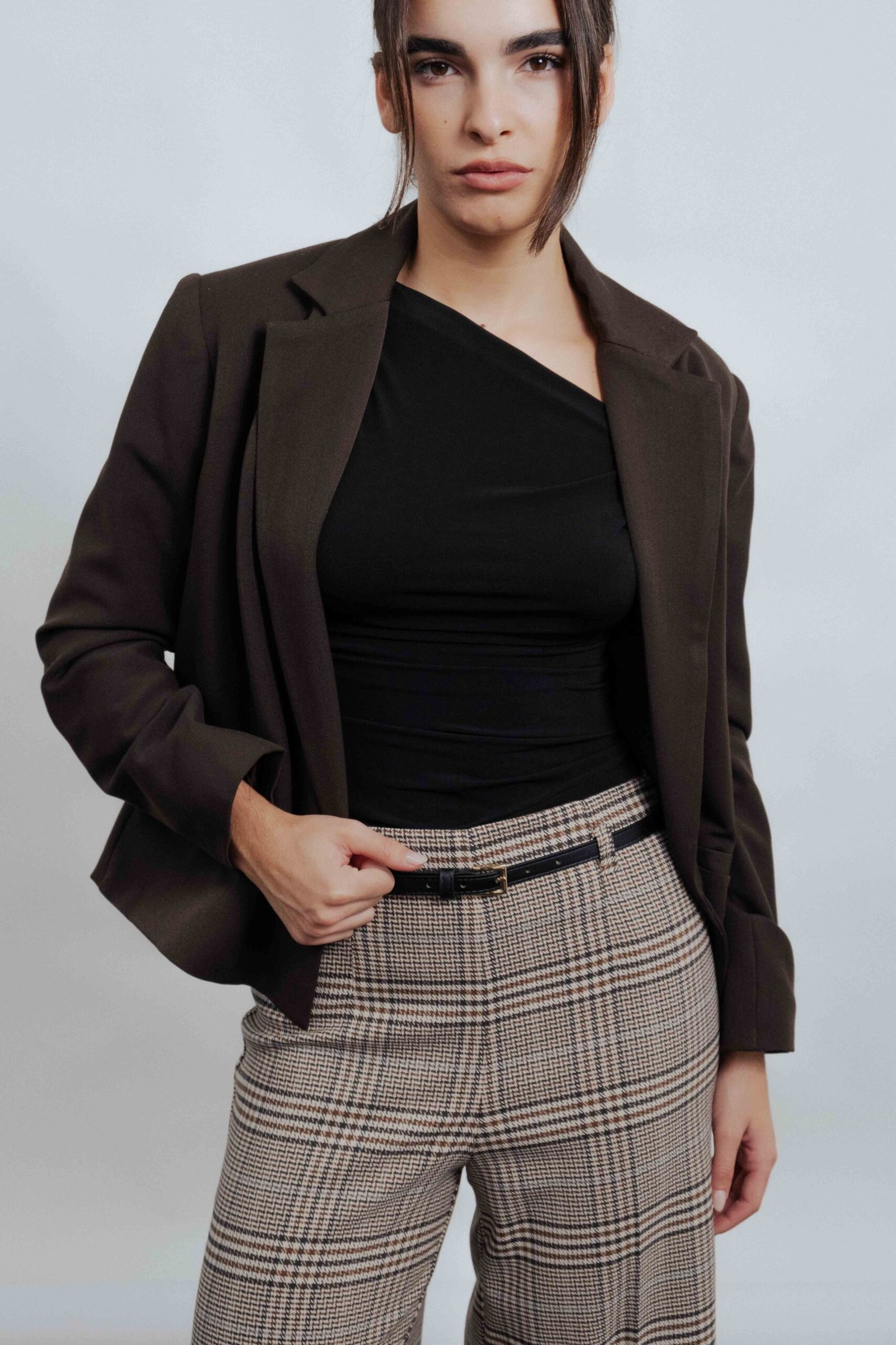 PANTALÓN CULOTTE CUADROS CINTURÓN - Imagen 2