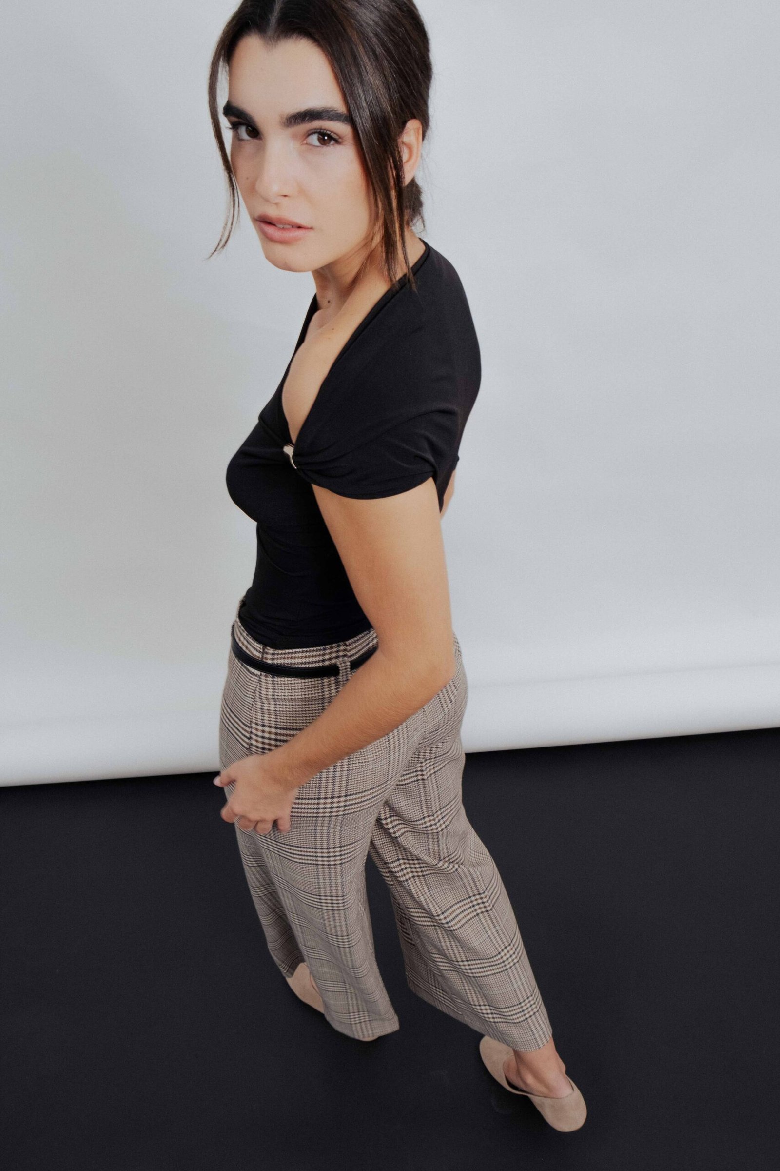 PANTALÓN CULOTTE CUADROS CINTURÓN - Imagen 5