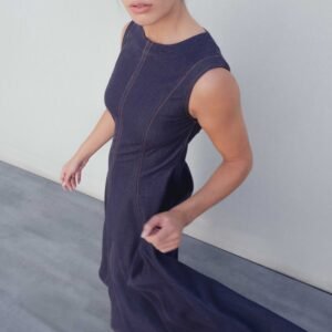 VESTIDO MIDI EFECTO DENIM