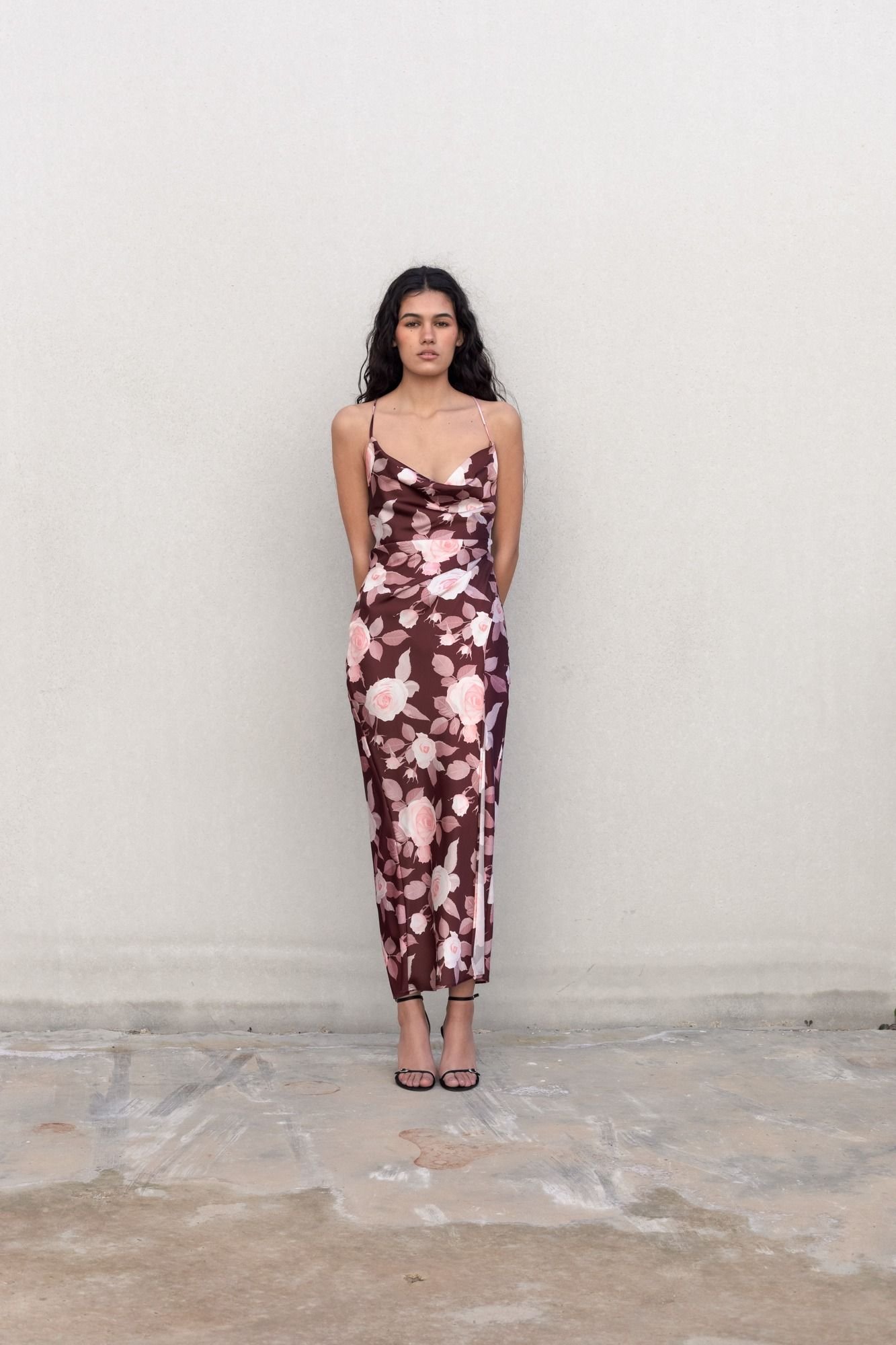 VESTIDO SATINADO ESTAMPADO - Imagen 5