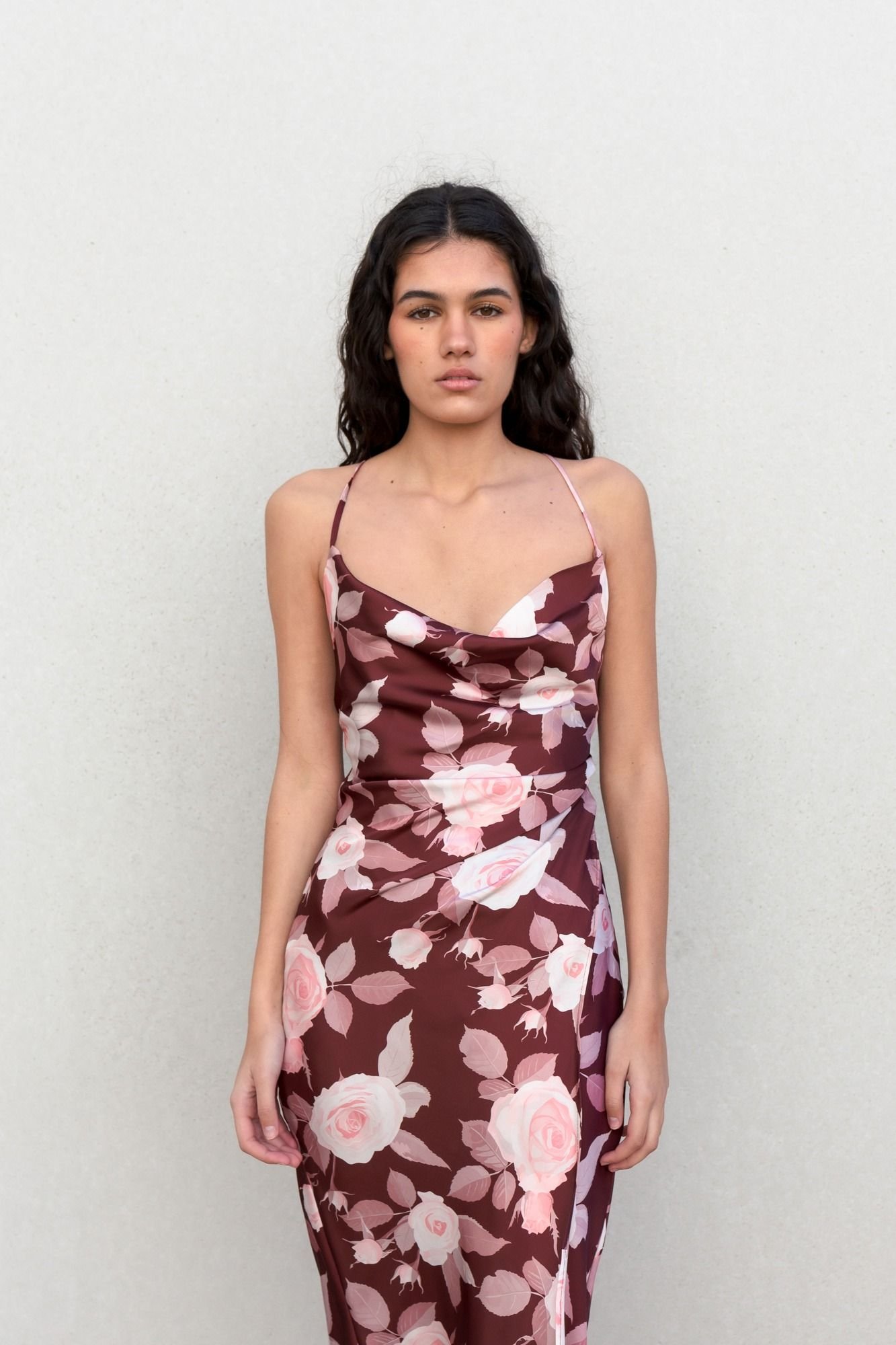 VESTIDO SATINADO ESTAMPADO - Imagen 6