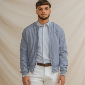 CAZADORA BOMBER LIGERA CELESTE