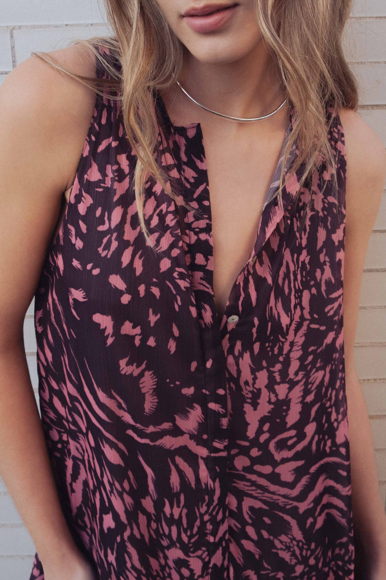 VESTIDO LARGO VOLANTES ESTAMPADO - Imagen 6