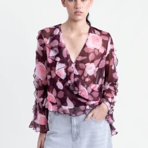 BLUSA VOLANTES ESTAMPADA