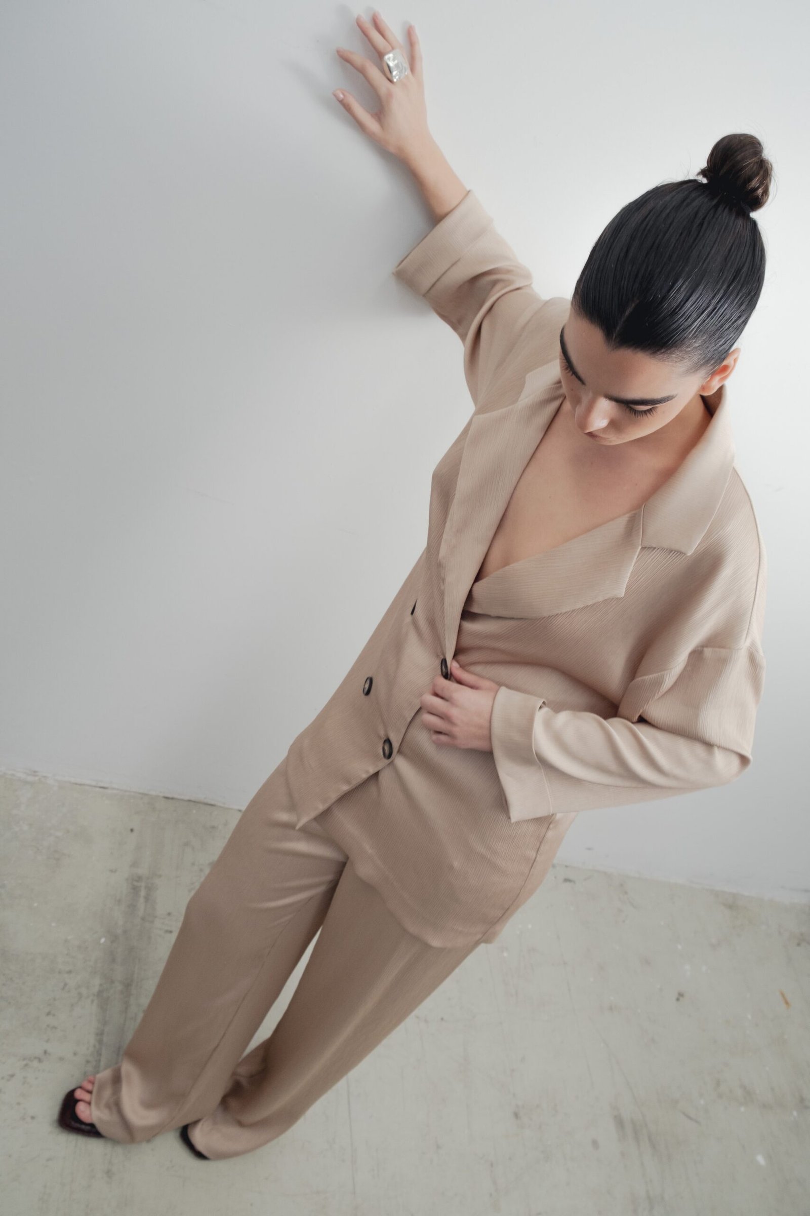 BLAZER SATINADA CRUZADA