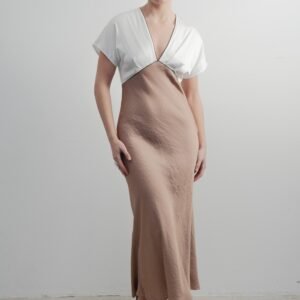 VESTIDO SATINADO VIVOS CONTRASTE