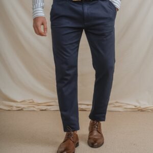 CHINO SLIM PIQUÉ AZUL