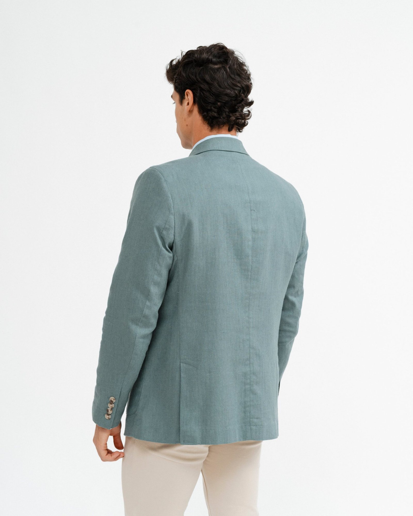 BLAZER CASUAL ESPIGAS VERDE LINO - Imagen 4