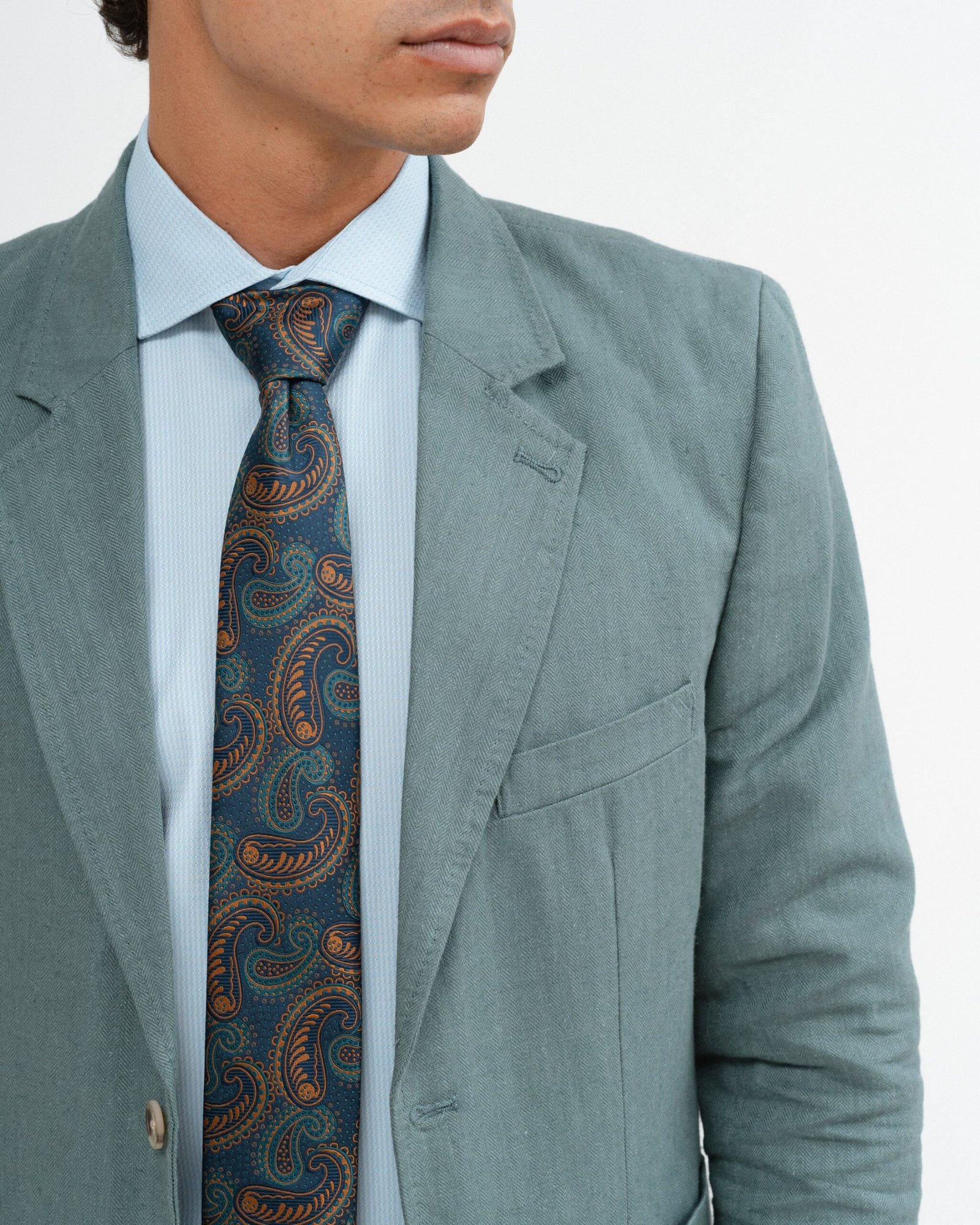 BLAZER CASUAL ESPIGAS VERDE LINO - Imagen 2