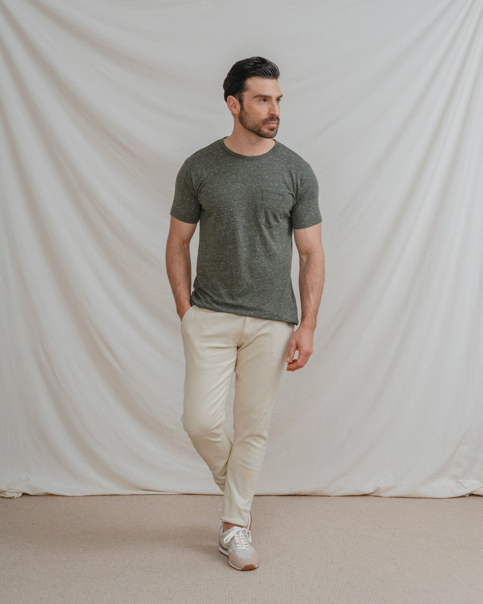 PANTALÓN CHINO SKINNY CROPPED BEIGE - Imagen 2