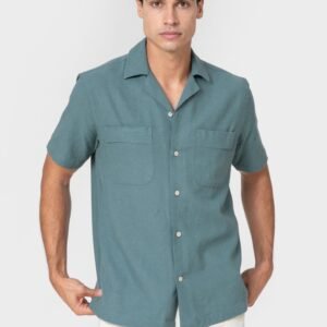 CAMISA LINO VERDE MANGA CORTA