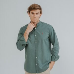 CAMISA OXFORD CUELLO MAO VERDE