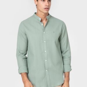 CAMISA CUADRILLÉ VERDE CUELLO MAO