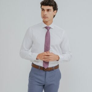 CAMISA VESTIR BLANCA BROCADO