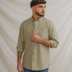 CAMISA OXFORD BOLSILLO VERDE