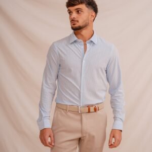 CAMISA RAYA CELESTE