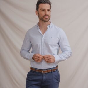 CAMISA OXFORD RAYA CELESTE