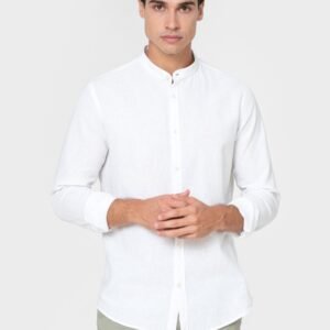 CAMISA LINO BLANCA CUELLO MAO