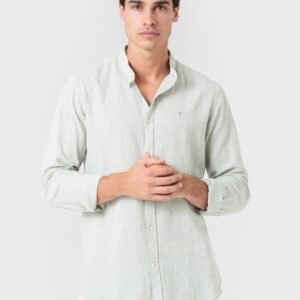 CAMISA LINO VERDE CUELLO MAO