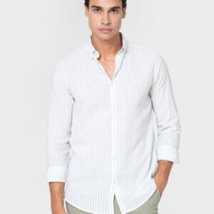 CAMISA LINO RAYA VERDE