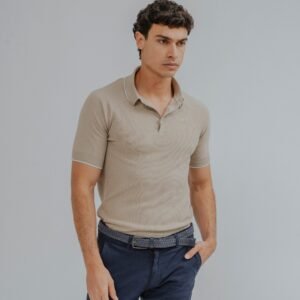 POLO TRICOT ESTRUCTURA BEIGE