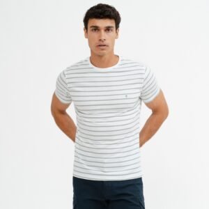 CAMISETA RAYA TEJIDA VERDE