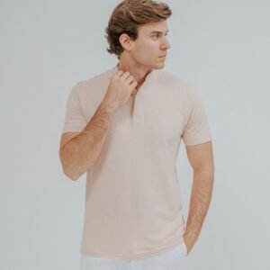 POLO BÁSICO CUELLO MAO ROSA