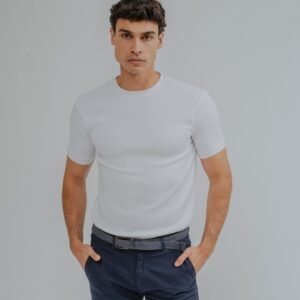 CAMISETA ESTRUCTURA PERFORADA BLANCA