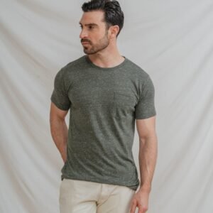 CAMISETA MEZCLA BOLSILLO VERDE