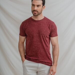 CAMISETA MEZCLA BOLSILLO BURDEOS