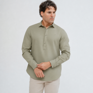CAMISA POLERA TINTE FALSO VERDE